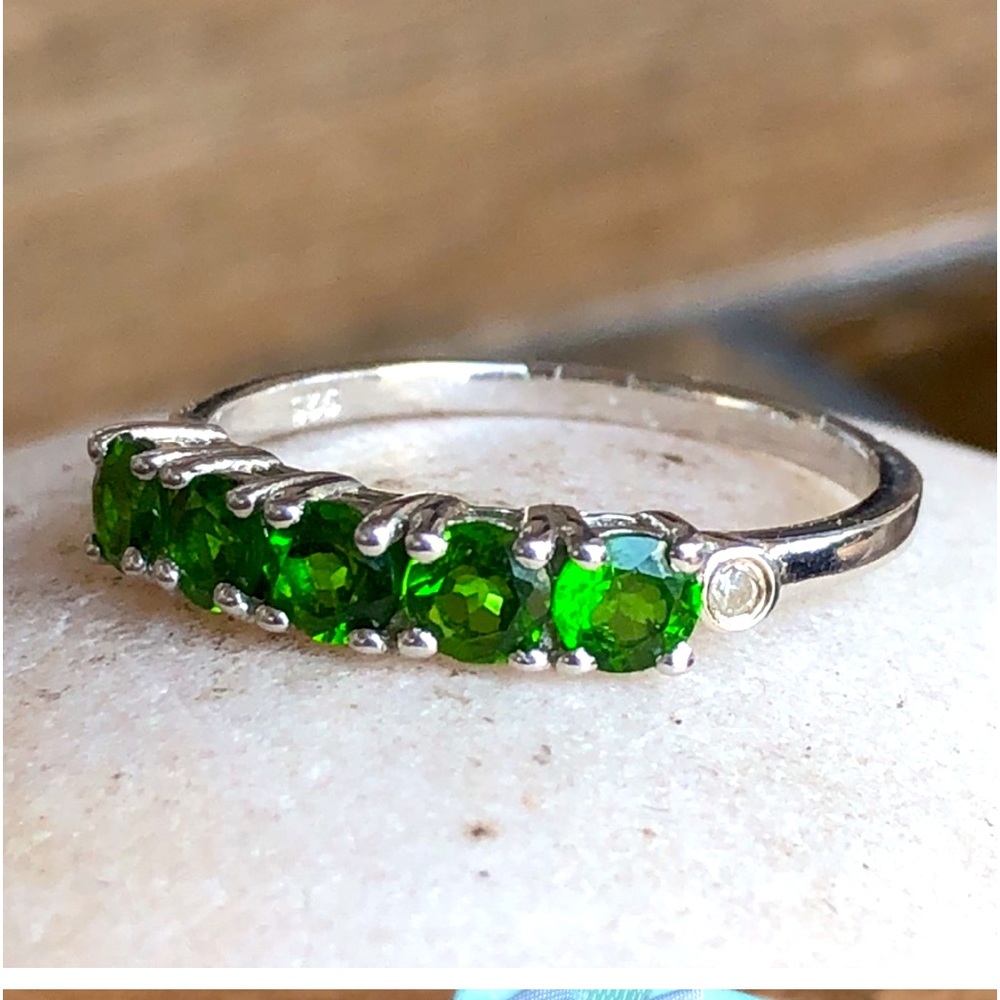 Russian Diopside Zircon Sterling Silver Ring